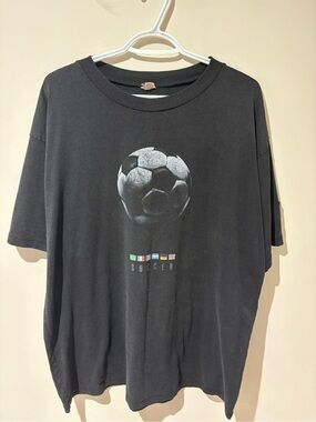 Vintage Black Soccer Graphic Tee